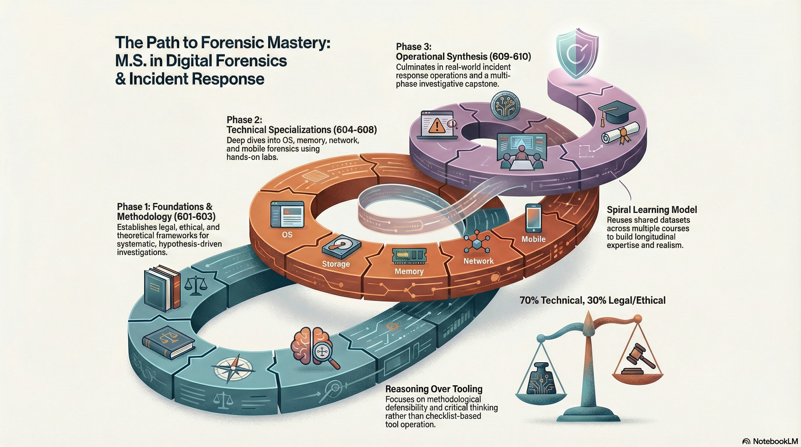 Master of Science in Digital Forensics & Incident Response — curriculum pathway diagram